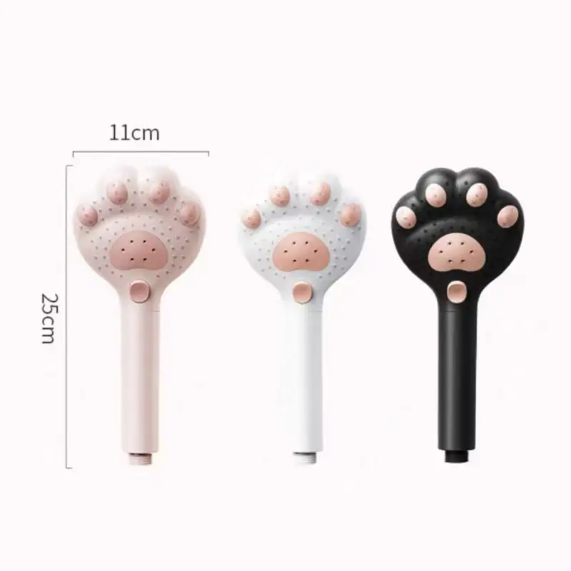 High Pressure Filter Shower Head Cute Paw Design 3 Mode Adjustable Rain Sprayer for Home Bathroom Use