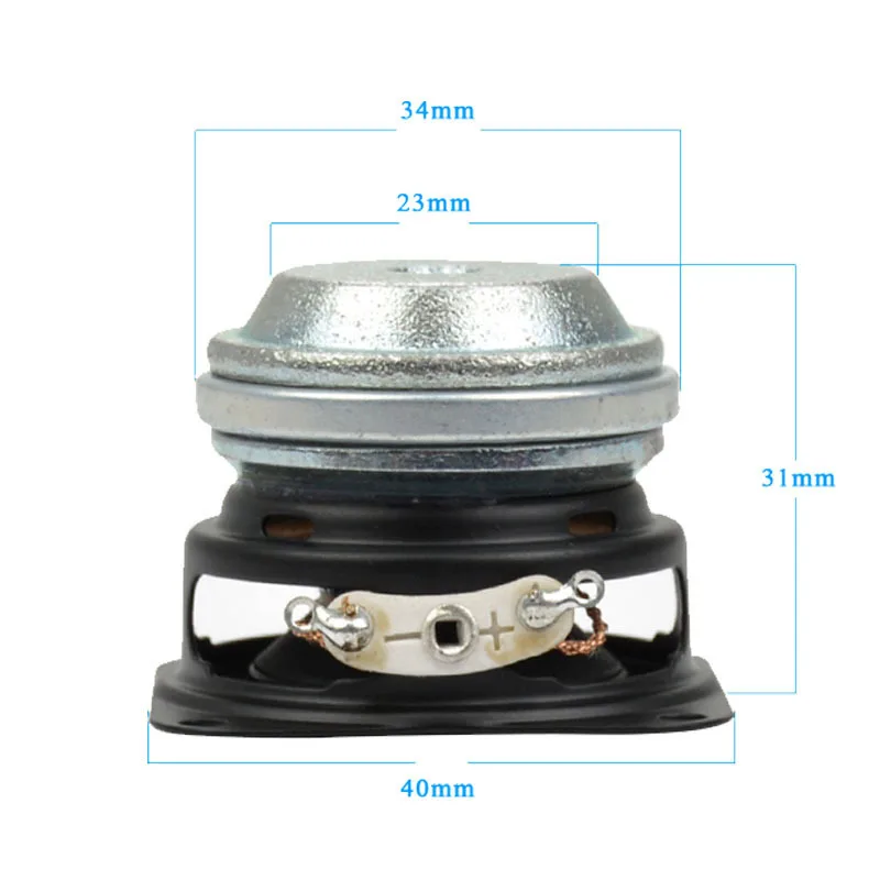 SOTAMIA 전체 주파수 우퍼 스피커, 긴 스트로크 베이스 스피커, 오디오 홈 시어터 라우드 스피커, 1.5 인치, 40mm, 4 Ohm, 10W, 2 개