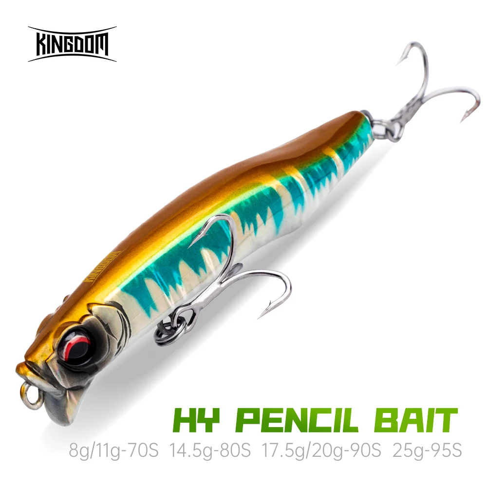 KINGDOM HY Pencil Artificial Fishing Lures 8g 11g 14.5g 17.5g 20g 25g Sinking Pencil 70mm 80mm 90mm Sea Bass Long Throw Pencil