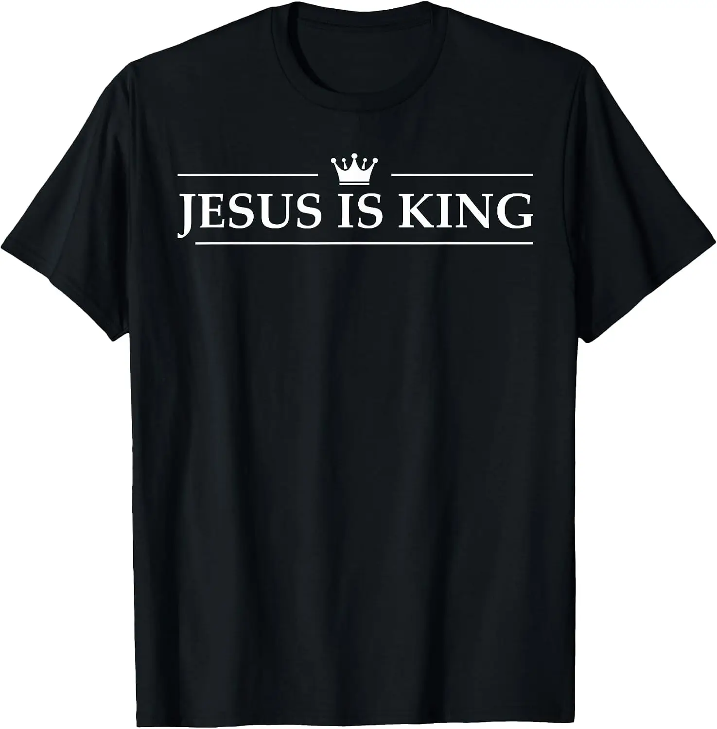 Christian Jesus Is King Design Crown T-Shirt vintage style tee  boxy fit tee black graphic tee 100% cotton men