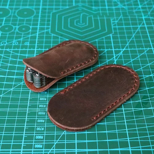 Imagen 2 del producto Funda de piel de vaca auténtica hecha a mano, 10 tamaños, personalizada, para cuchillos del ejército suizo, alicates de cuero, herramientas, cubierta de cuchillo plegable
