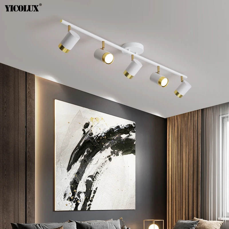 Simple Long Black Gold White New Modern LED Chandelier Lights Living Dining Room Spotlight Bedroom Hallway Lamps Indoor Lighting