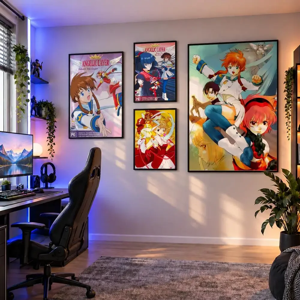 Anime Angelic Layer Misaki Hikaru CLAMP Poster Wall Art PP Waterproof HD Self Adhesive Modern Home Decor Living Room Apartment