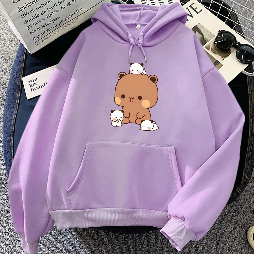 Cartoon Panda Bear Bubu Dudu Printing Hoodies Long Sleeve Women/Men Hooded Sweatshirts Kawaii Graphic Clothing for Girls Casual