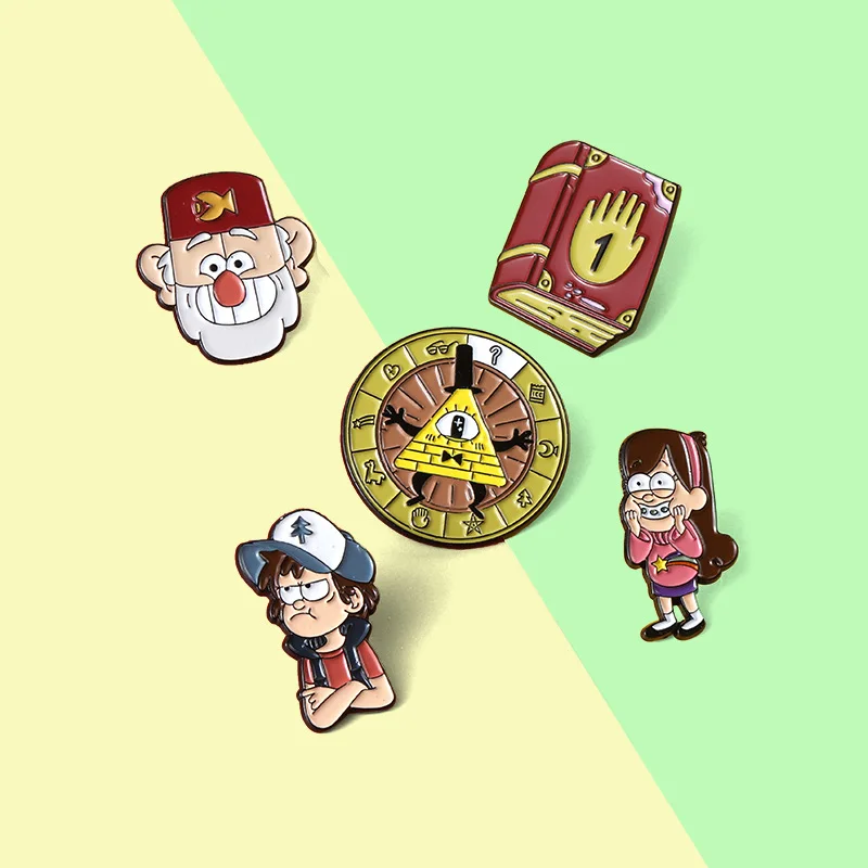 Gravity Falls Enamel Pins Cartoon Character Ideas Brooch Badge Jewelry Gift for Friends Wholesale