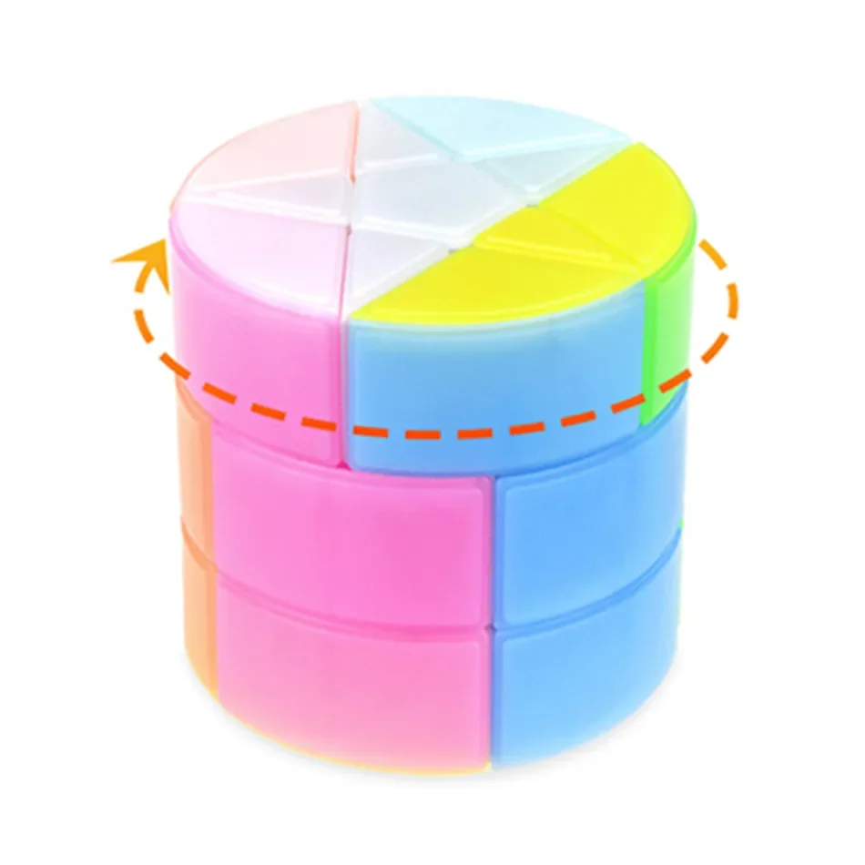 [Picube] YJ 3x3 Regenboog Cilinder Magische Kubus Puzzel 3x3x3 Cubo Magico educatief Speelgoed Voor Studenten Kleurrijke Ster Octagon