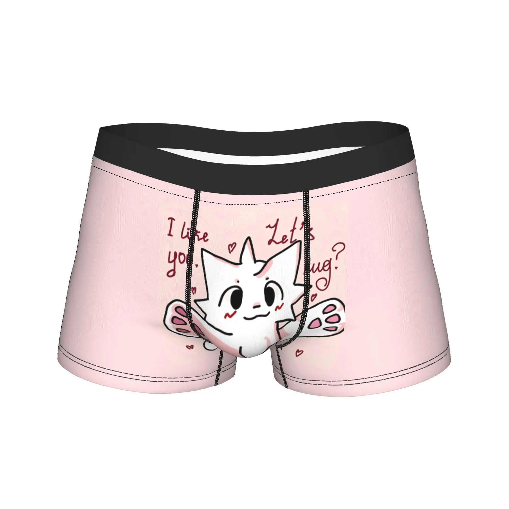 

Boykisser Silly Cat Boxer Shorts Pouch Underwear Hot Sale Printing Shorts Briefs Funny Men Underpants Plus Size 2XL