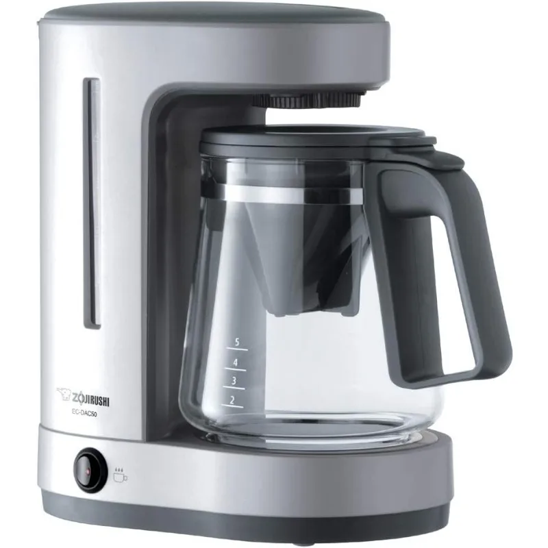 

5-Cup Drip Coffeemaker,Silver,Sleek, Compact Design,5 cups of coffee and features automatic keep warm.8"D x 5"W x 10"H