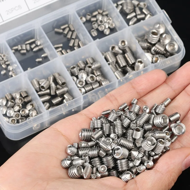 مخروط نقطة عرافة المقبس المسمار مجموعة 304 الفولاذ المقاوم للصدأ أشار تلميح ألين المقابض المسمار مجموعة متنوعة الداخلية عرافة محرك نكش مسامير #2