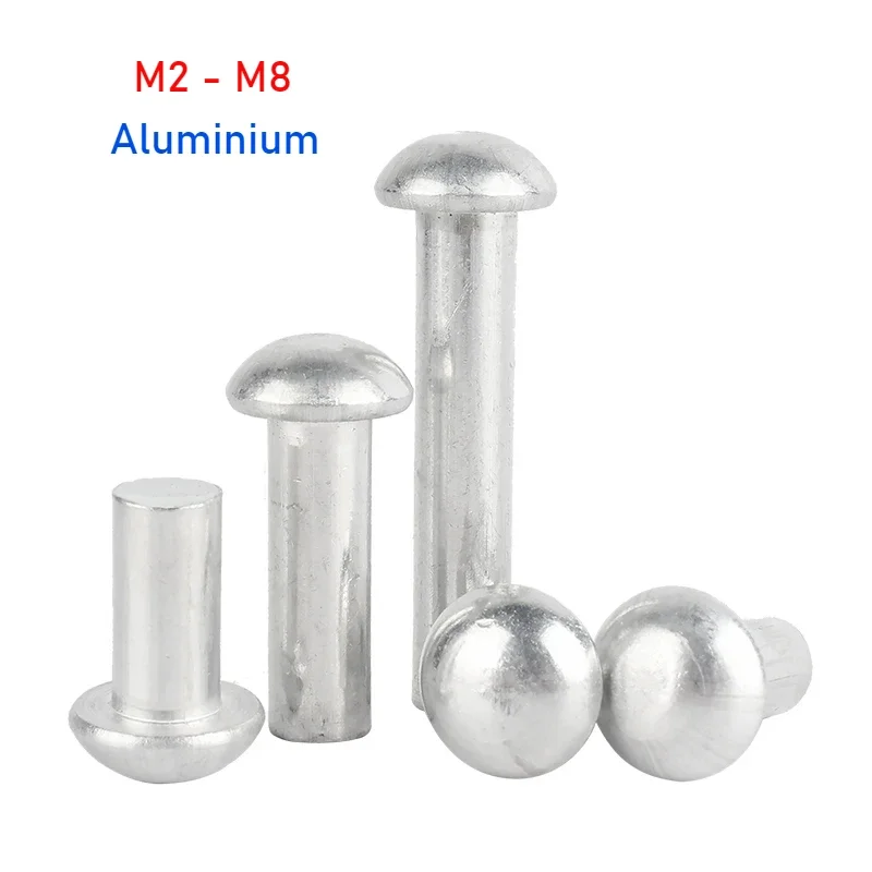 M2 M2.5 M3 M4 M5 M6 M8 Round Head Aluminium Rivets Round Head Solid Self Plugging Rivets