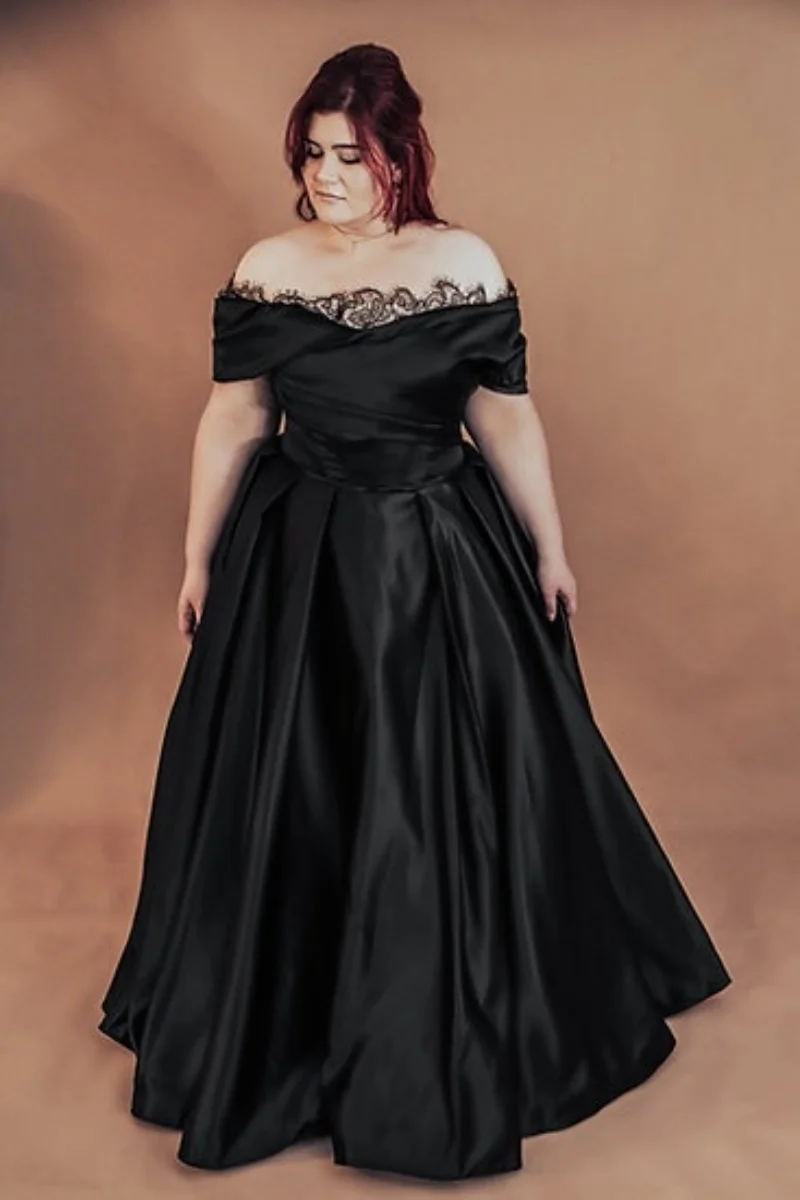 Jessica Black Wedding Dress Lace Luxury Satin Arabian Ladies Prom Dresses Sexy Off-shoulder Corset A-line فساتين سهرة