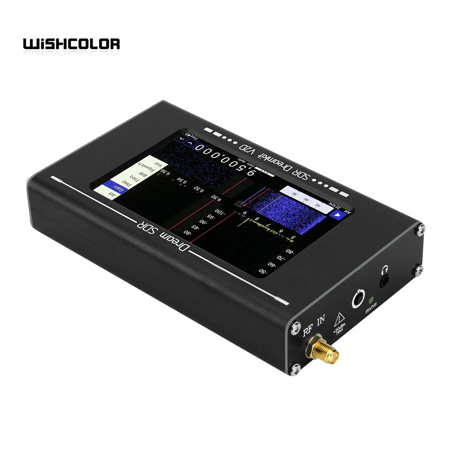 HAMGEEK SDR Dreamkit V2D 100KHz-2800MHz All Band Radio Portable Radio Receiver with 5.3MHz Bandwidth 4" Screen for PC