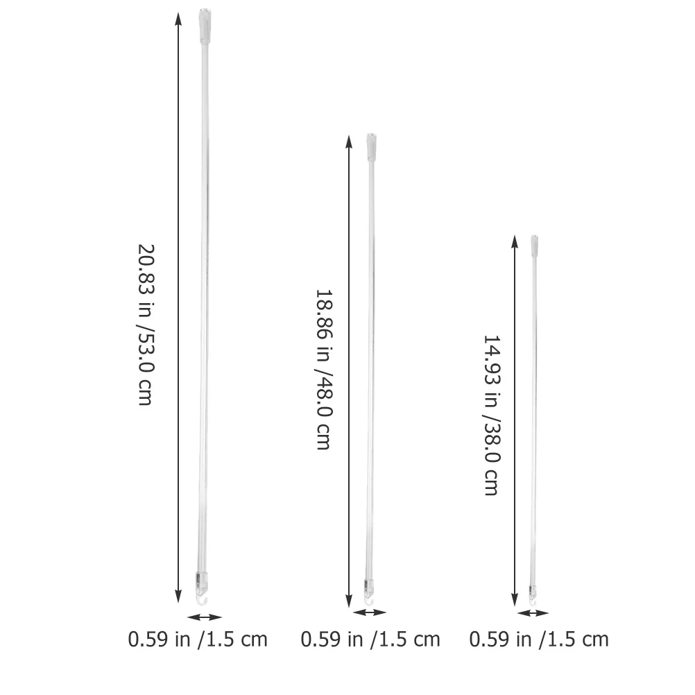 

3pcs Curtain Accessories Blind Wand Replacement Vertical Blind Pull Rod Long Tilt Stick For Home Office Window Decor
