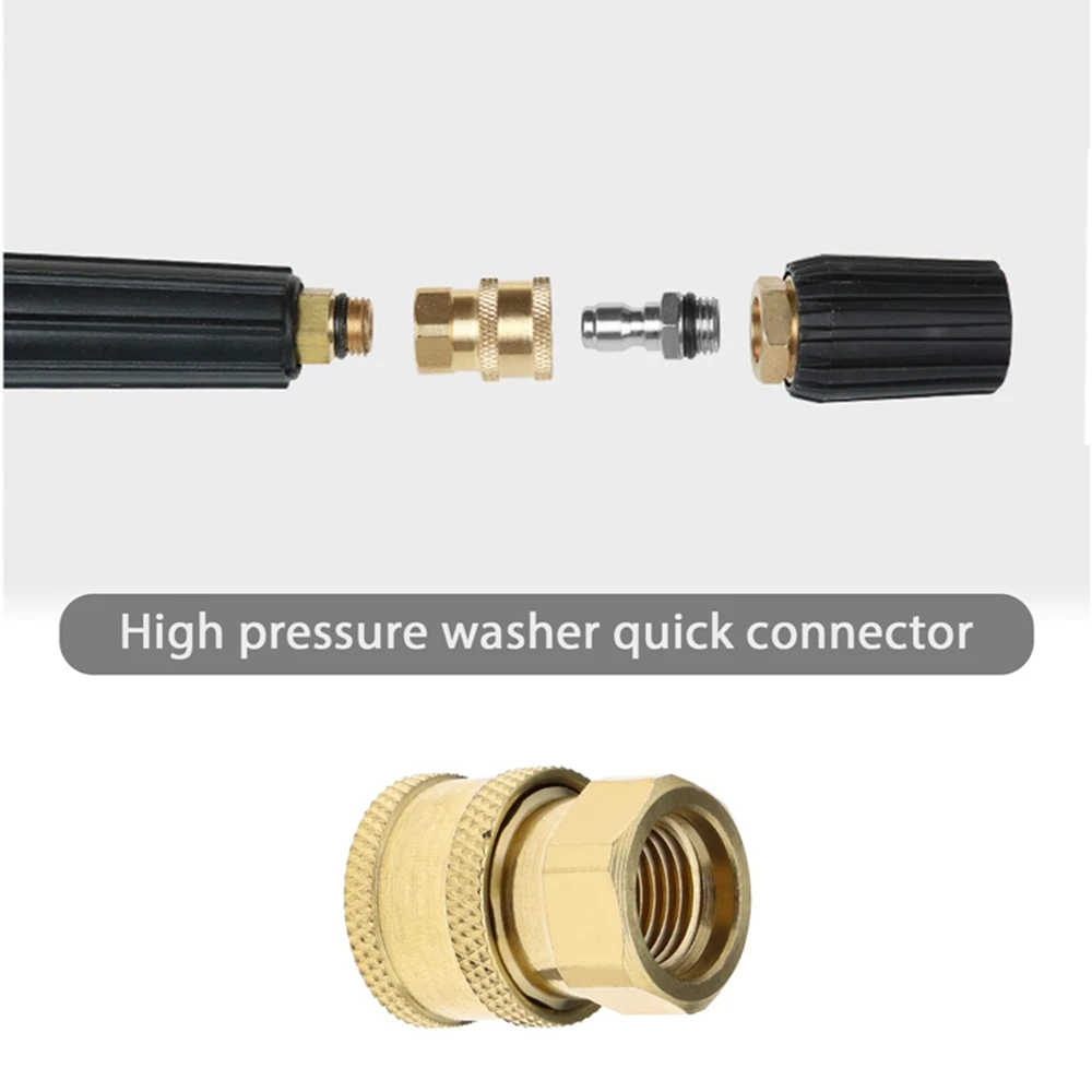 Imagem -03 - Lavadora de Pressão Adaptador Polegada Conector Rápido para Conexões Roscas M14 Acoplamento de Latão Kit de Desconexão Rápida para Mangueira Spray Lance