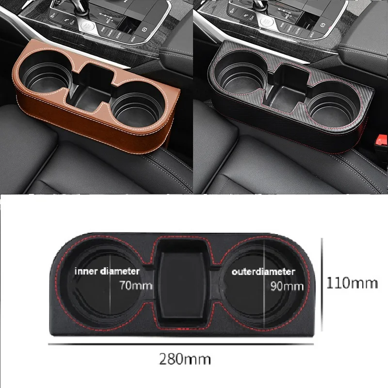 

Car Organizer Storage Cup Holder Seat Gap Middle Box Auto Water Double Both Cup Drink Bottle Can Phone Keys Storage Holder Stand