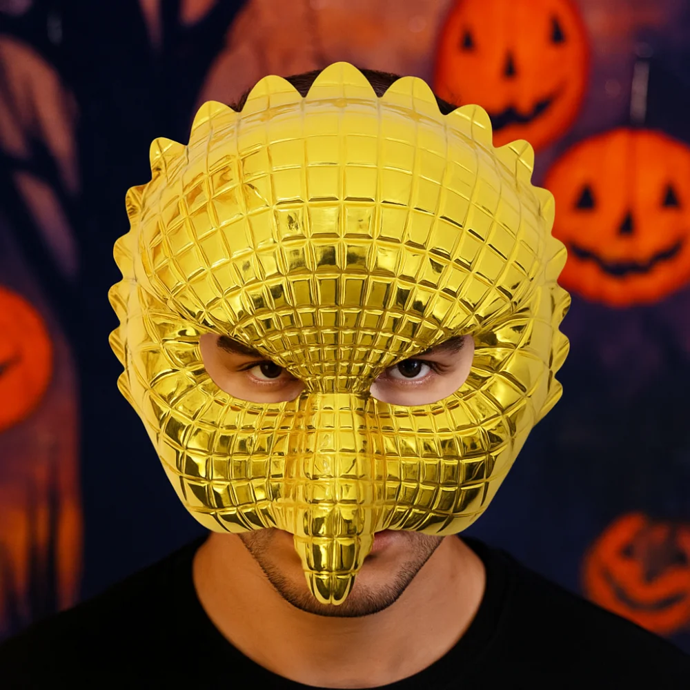 

Personalized Golden Halloween Masks Plastic Elastic Rope Full Face Mask Cosplay Costume Cartoon Animal Mask Game Party