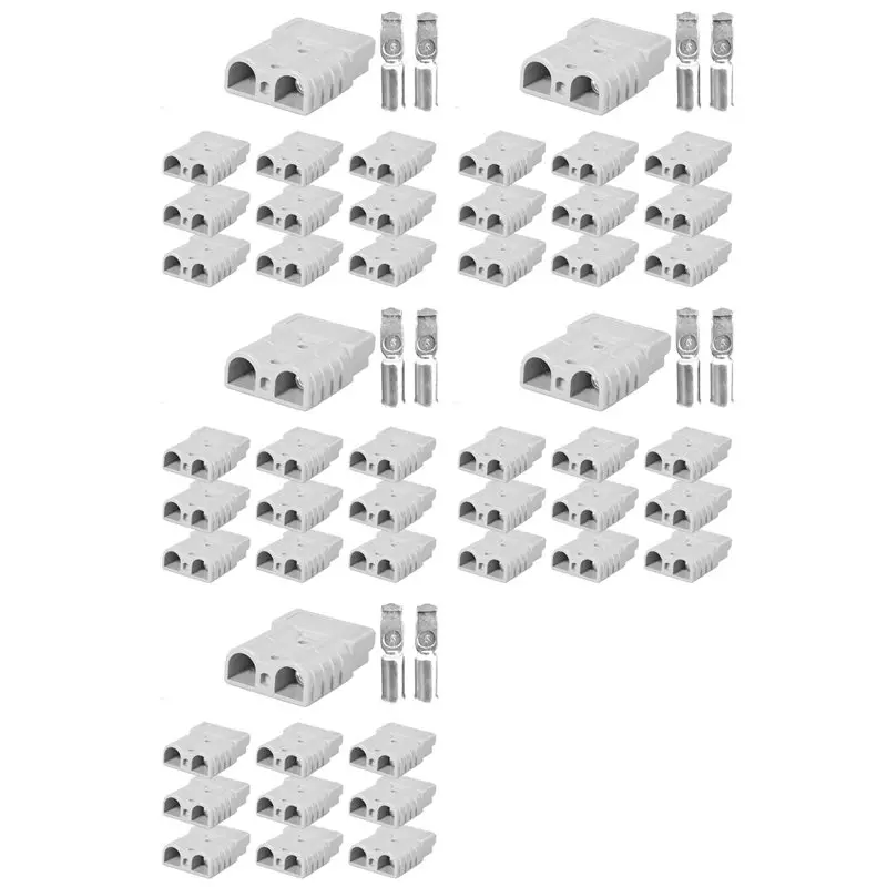 

AA77 50Pcs For Anderson Style Plug Connectors DC Power Tool 50A 12-24V 6AWG Double Pole With Copper Contact Power Connectors