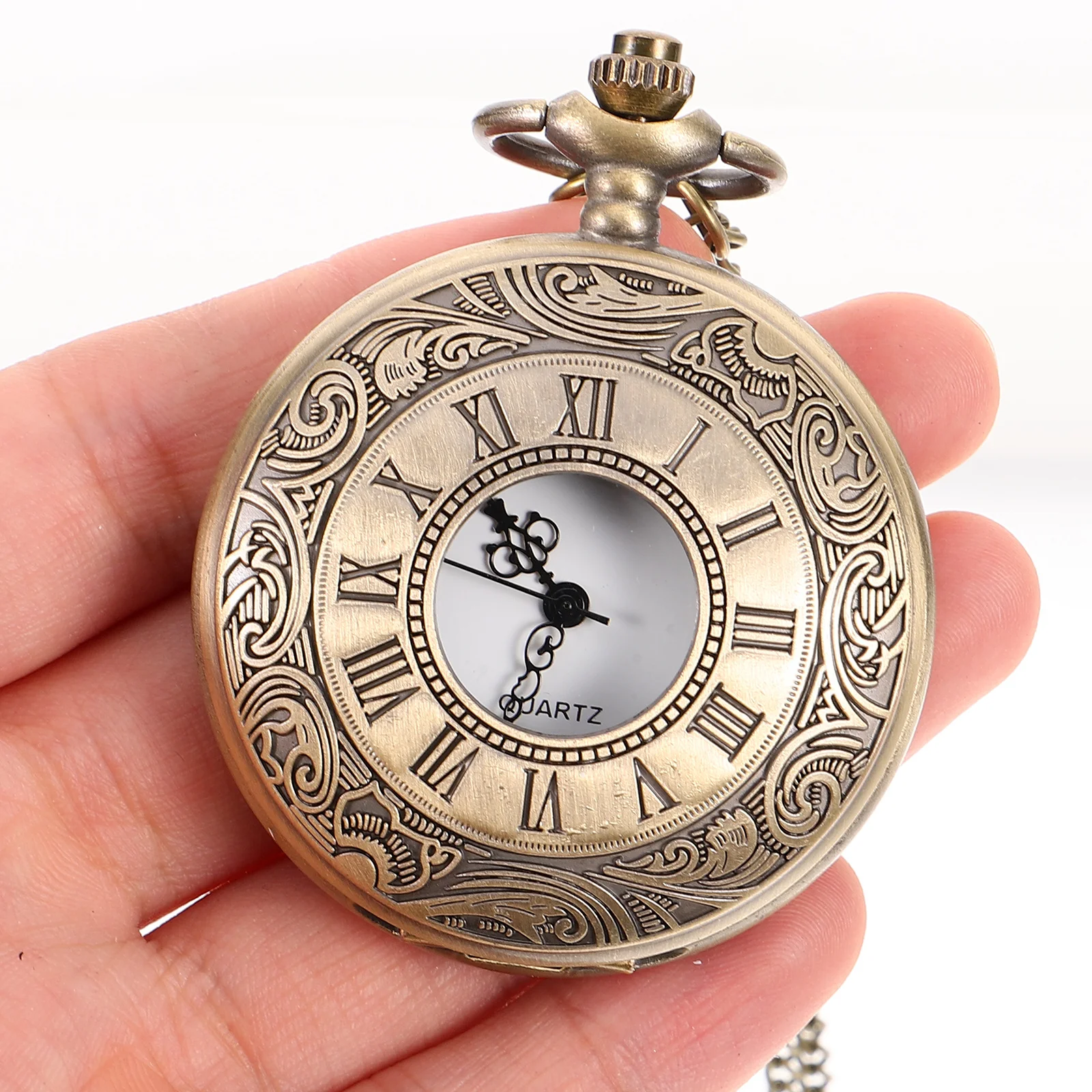 ساعة جيب كلاسيكية للرجال بمينا روماني خفيفة الوزن ومحمولة وأنيقة للاستخدام اليومي ساعة جيب مزخرفة، ساعة كلاسيكية، #6