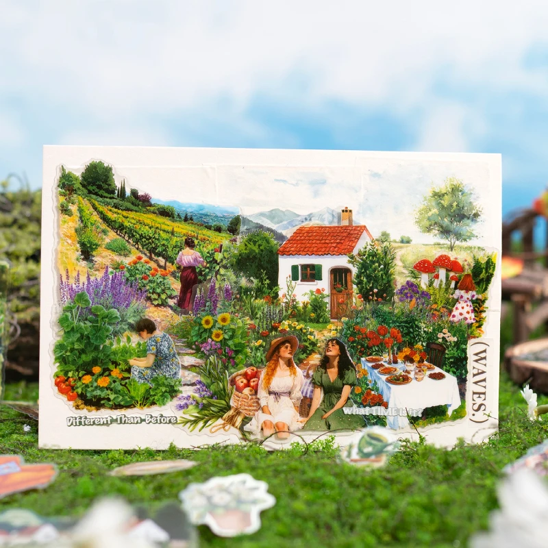 30 แผ่น/ถุงสติกเกอร์แพ็ค Dreamy Garden House สติกเกอร์ธีมคู่มือ Collage วัสดุ DIY การ์ดอวยพรตกแต่ง