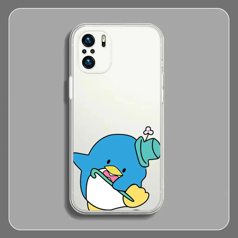 T-TuxedoSam Penguin Phone Case For Xiaomi 11 Redmi Note 11 5G 8T 9A 9 10T Note8Pro Note9 12SUltra Transparent Case