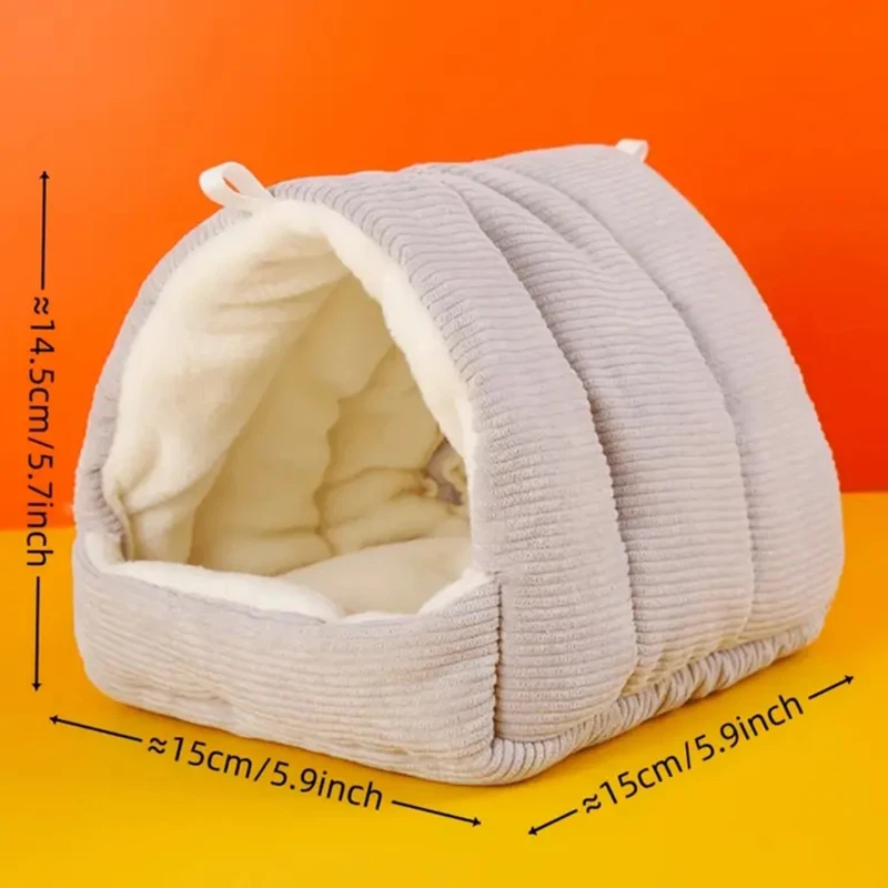 منزل مخفي قطيفة للحيوانات الأليفة الصغيرة ، عش الطيور الدافئ ، اكسسوارات القفص ، أرجوحة معلقة ، المخبأ ، الهامستر ، الببغاء ، الشتاء