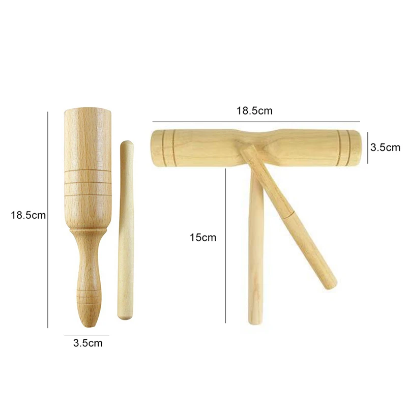 1pc Wooden Percussion Instrument Single Sound Tube / Twin Tone Block for Beginners Festival Entertainment Performance Props TMZ