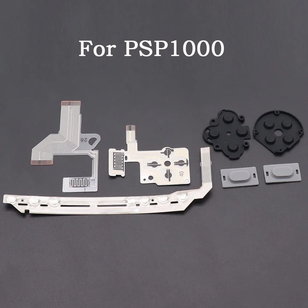 1 Satz leitfähige Silikon-Gummi-Tastenpads + Flexkabel-Ersatzteil für PSP1000-Spielkonsole