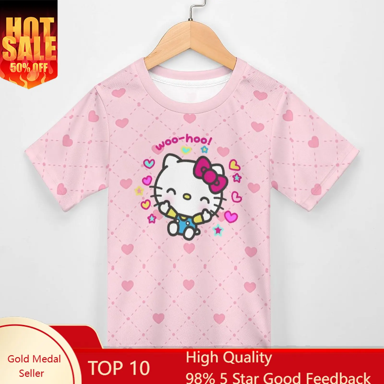 

Hello Kitty T Shirts Boys Girls Short Sleeve Cute Sanrio Cotton Tee