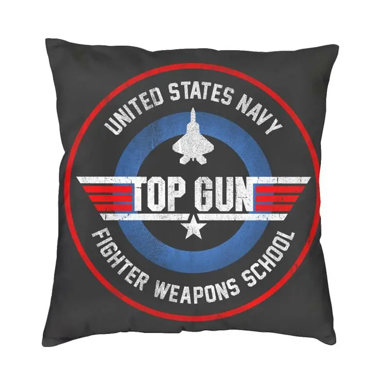 Fashion Top Gun Maverick Fighter Weapons School Cushion Cover 40x40 Soft Pillow Case for Car Square Pillowcase Home Decorative