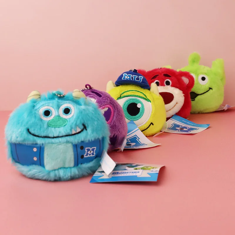 Disney Monsters University Mike Wazowsky Plush Keychain Kawaii Sullivan Cute Key Chain Toys Set Girls Anime Pendant For Backpack