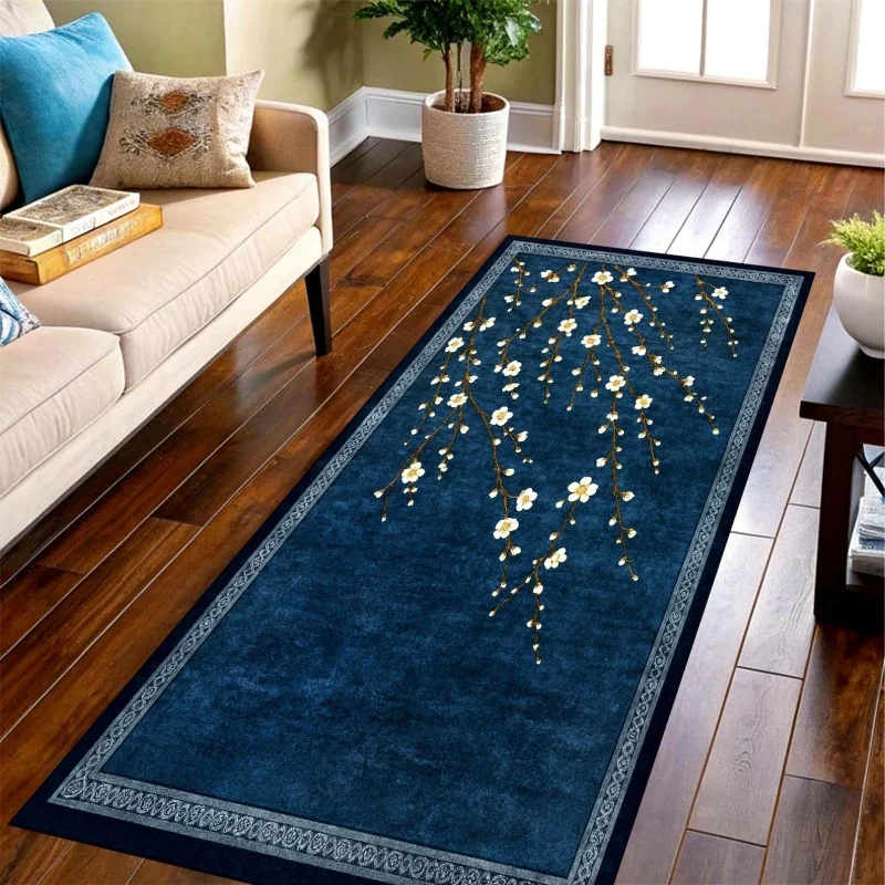 Alfombra de Fieltro Vintage con Diseño de Sol, Luna y Estrellas, Borde Morado, Antideslizante, Estilo Gótico, para Entrada o Pasillo