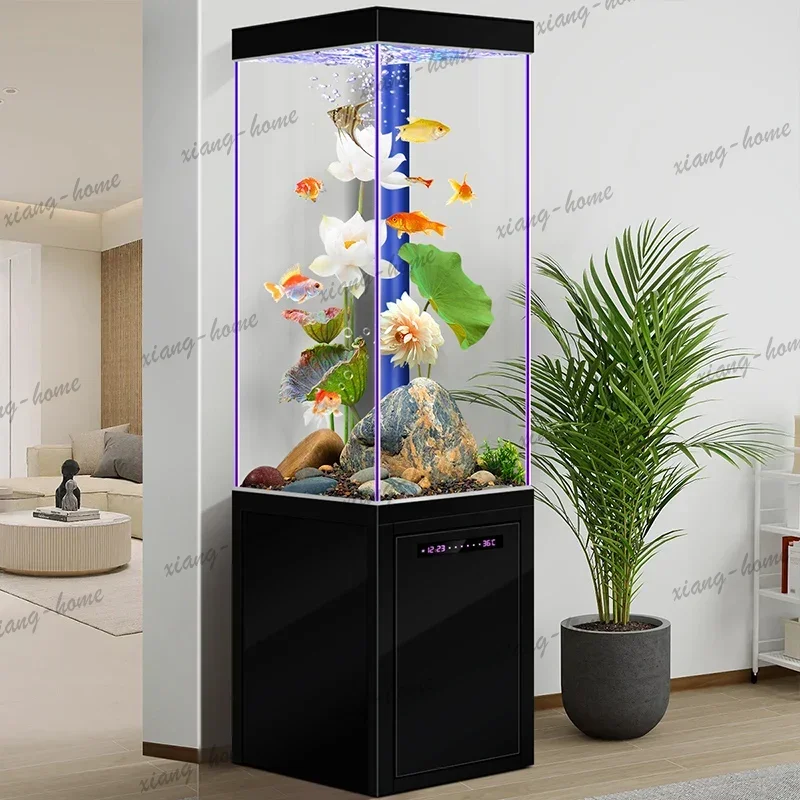 FG  vertical fish tank small living room household bottom filter water-free smart aquarium floor-to-wall