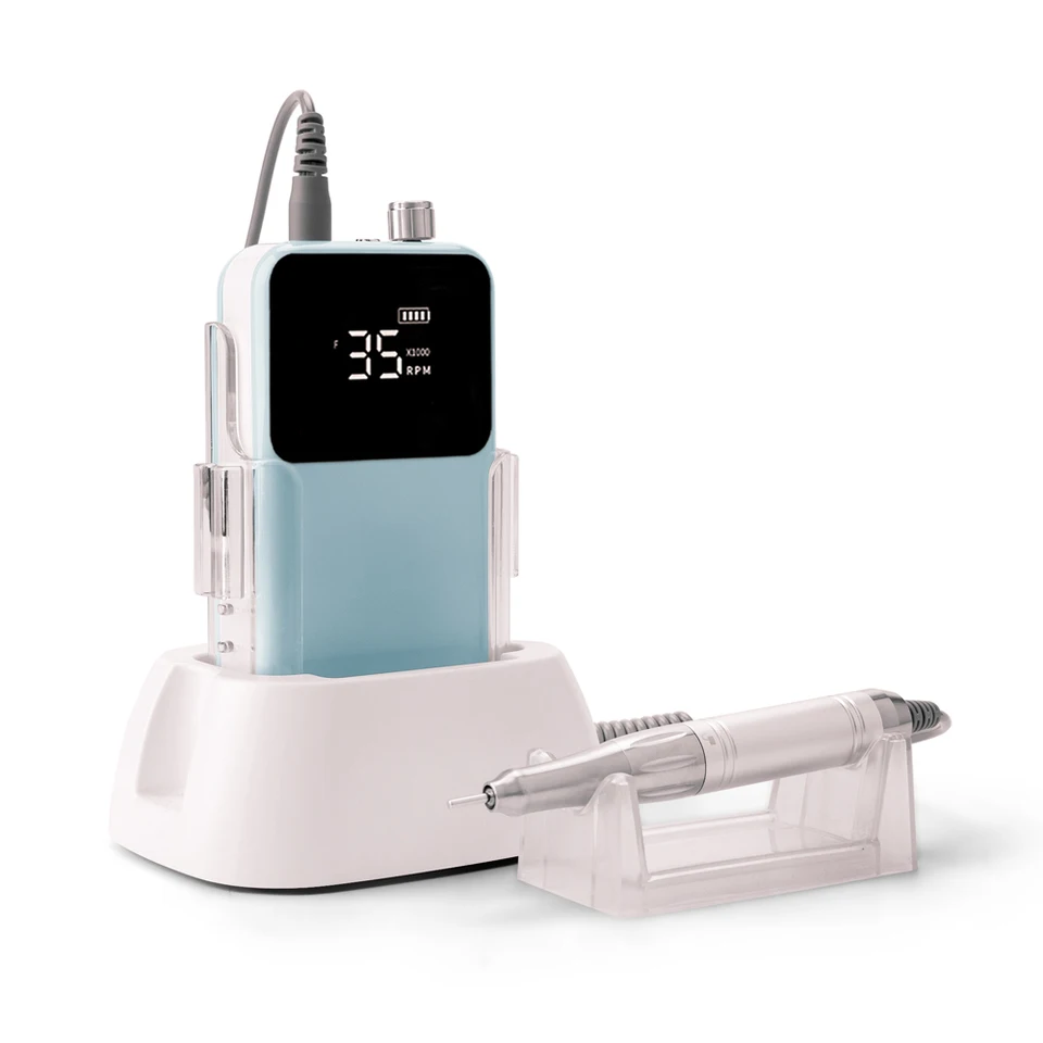Máquina de uñas recargable de escritorio sin escobillas, motor potente, 35000 RPM, lima eléctrica de alta velocidad 2