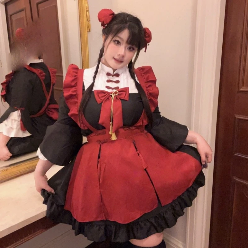 Gothic Maid Devil Cosplay Bunny Party Princess Dress Women Costumes Sweet Lolita Cat Sissy Waitress Halloween Carnival