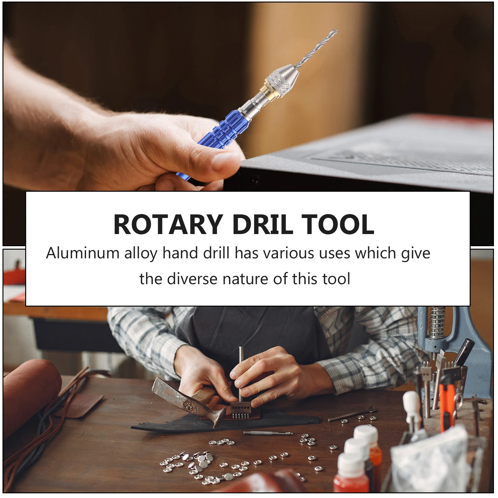 

1Set Pin Vise Hand Drill Zinc Alloy Manual Micro Drill Bit Set Precise Jewelry Repair Crafting Amber Resin Wood Plastic