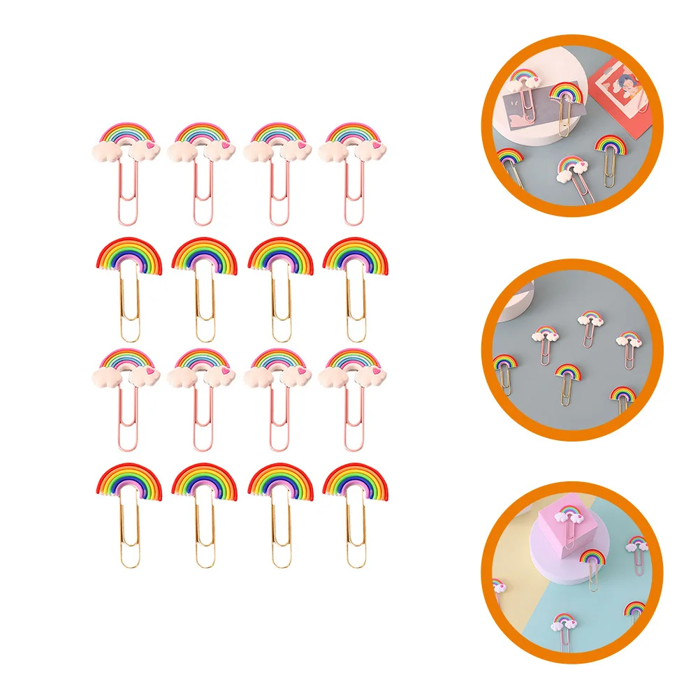

16Pcs Colorful Bookmarks Clips Multiuse PVC Craft Clips Office Document Fixing Small Decorative DIY Reading Marking