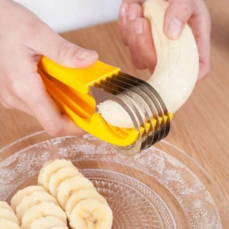 

Stainless Steel Banana Slicer, Kitchen Ham Sausage Fruit Slicer, Daily Dining Kitchen, Salad Platter, Ring Cutter, Fruit Slicer