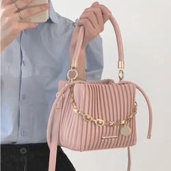 Sweet Fashion Purse and Handbgs 2023 New Pleated Bucket Elegant Korean Version Fashion Casual Crossbody Bags for Women