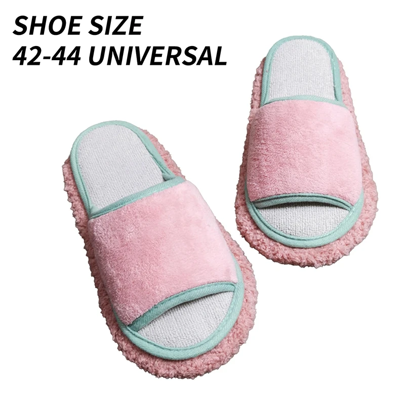 Solid Color Simple Wipeable Floor Mopping Men and Women Removable Sweeping Wood Floor Tile Cleaning Slippers Lazy Slippers