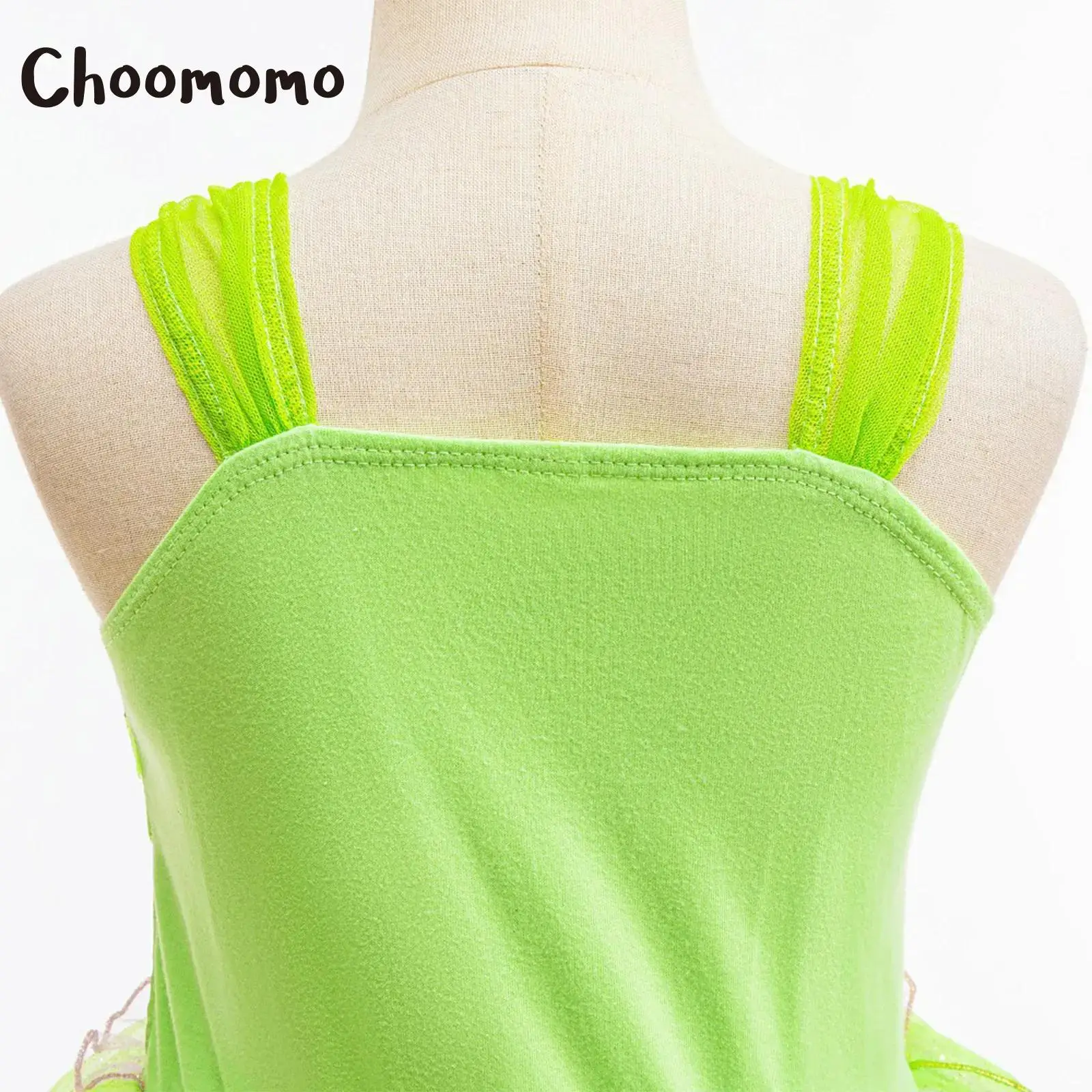 

Girls Princess Fairy Party Dress Sleeveless Ruched Ballet Tutu Dress Carnivals Ball Gown Halloween Cosplay Green Fairy Costume