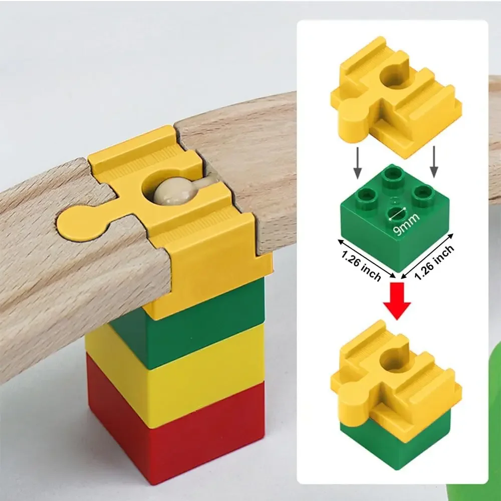 Accesorios para vía de tren de madera, conector de vía de madera de 30 piezas, compatible con todas las principales marcas, vía de tren de madera, Birt de Navidad