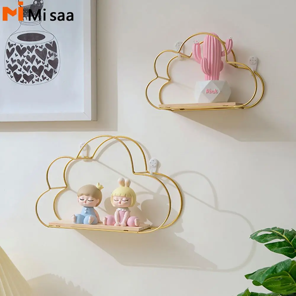 Storage Shelf Cloud Shape Home Decor Home Decoration Wall Decoration Holder Metal Wall Mount Shelf Rack