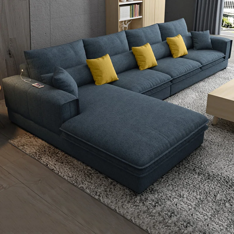 Nordic Luxury Technology cloth corner fabric sofa set furniture Lounge living room sofas sectional Velvet modern  l shaped sofa