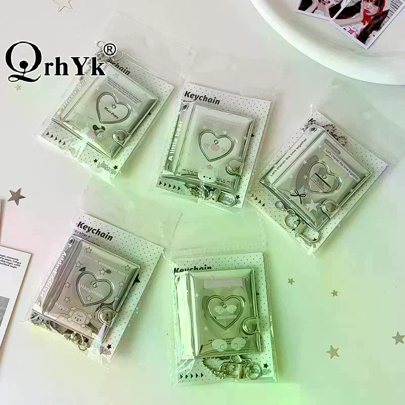 Korean Cute Girl Photo Card Album Silver 2 Inch Storage for Idol Lovers Collector Portable Gift for Friends