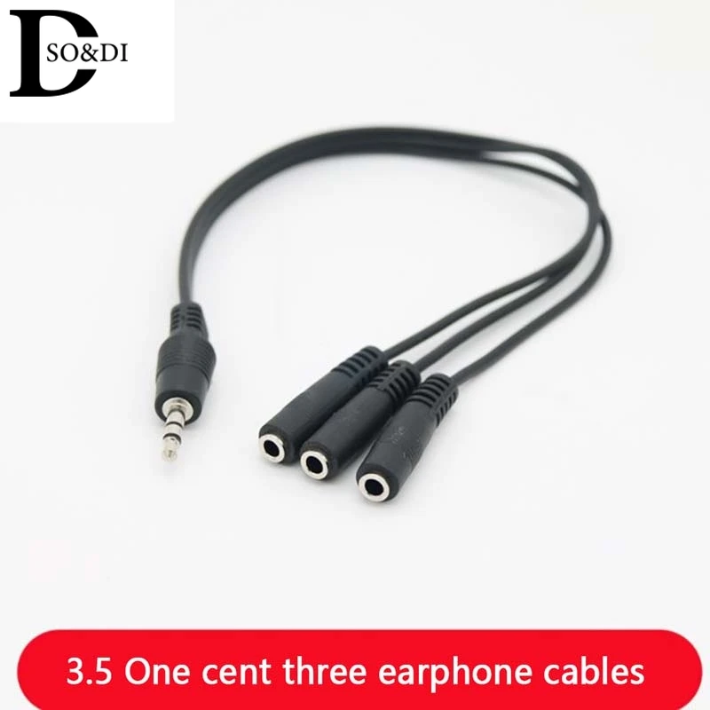 3 Way Port Aux wielu słuchawek wyjście Audio 3.5mm Jack HUB spiter przedłużacz do przewodów 1 mężczyzna do 3 kobiet