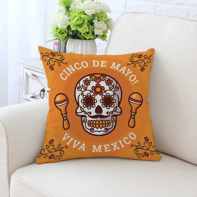 

Pillow Cases Decorative Cushions Cover for Sofa Happy Cinco De Mayo Pillowcases 50x50 Cushion Covers Pillowcase 40x40 Fall Decor