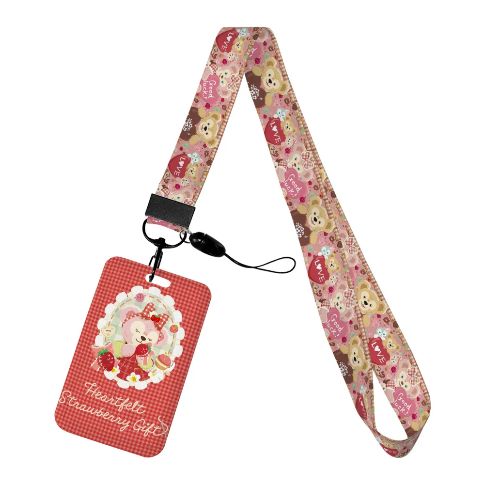 

Disneyland Shellie Strawberry Friend Neck Strap Card Holder Work Badge Keychains Student Id Card Lanyard Holder Accessories