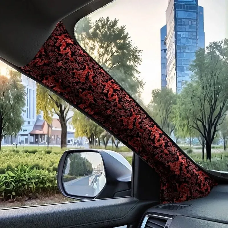 JDM Style Self-adhesive Fabric Embroidery Trendy Car Sticker ABC Pillar Stickers Car Modification and Renovation Ornament