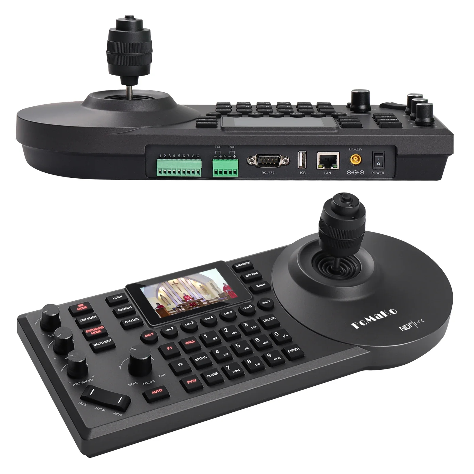 Fast Delivery IP PTZ Controller Joystick Compatible For Conference Church IP HDMI USB PTZ Camera RS232 RS485 RS422 KC608N