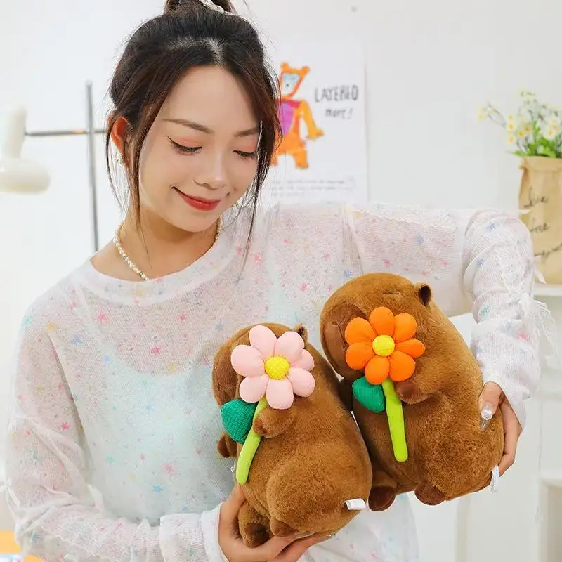 23cm Capybara Plush Simulation Capibara Anime Fluffty Toy Cute Doll Stuffed Animals Soft Doll Plush Christmas Thanksgiving Gift